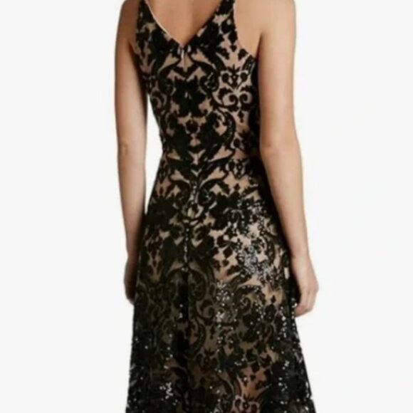 Dress the Population Black and Tan A-Line Cocktail Dress - Picture 5 of 5